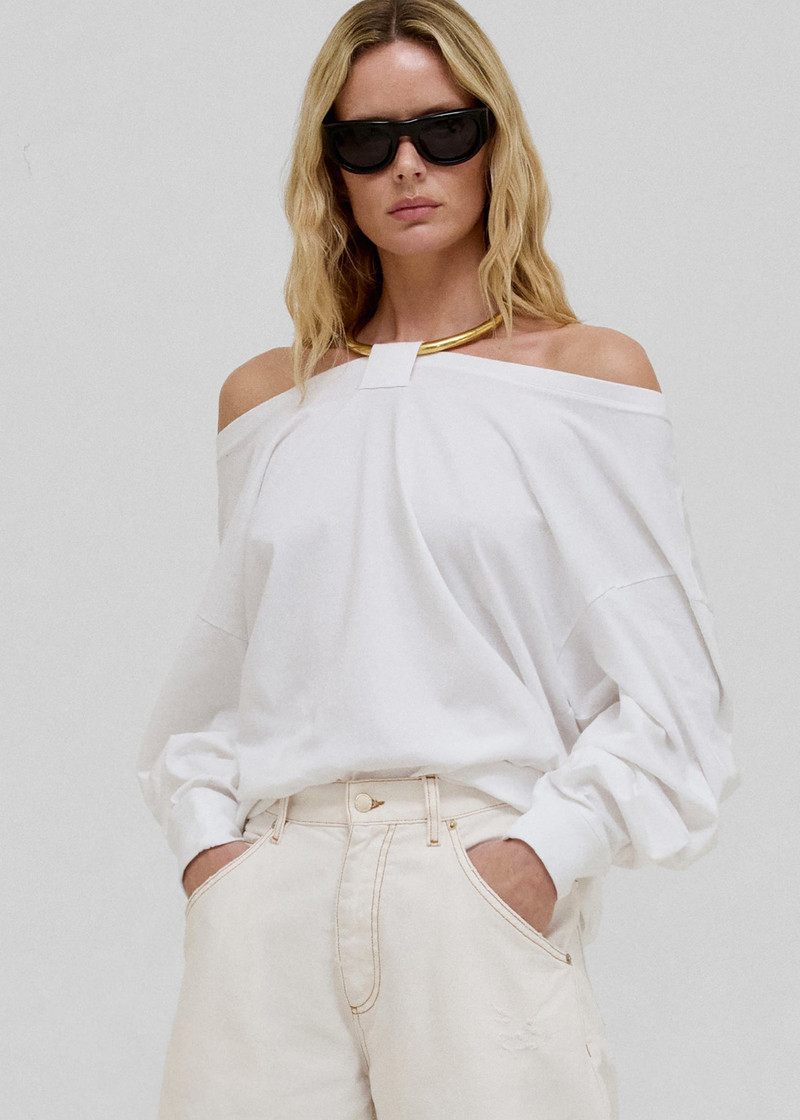 Darkpark Erin Necklace Off-Shoulder Top - White 1