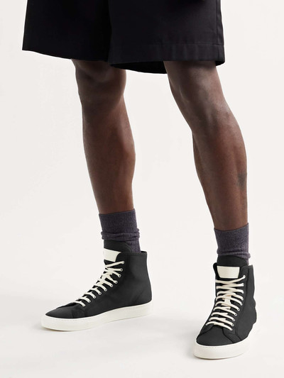 Common Projects Tournament Leather-Trimmed Recycled Nylon High-Top Sneakers outlook