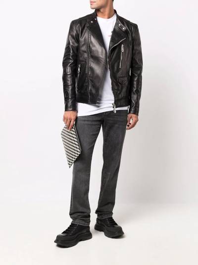 PHILIPP PLEIN leather biker jacket outlook