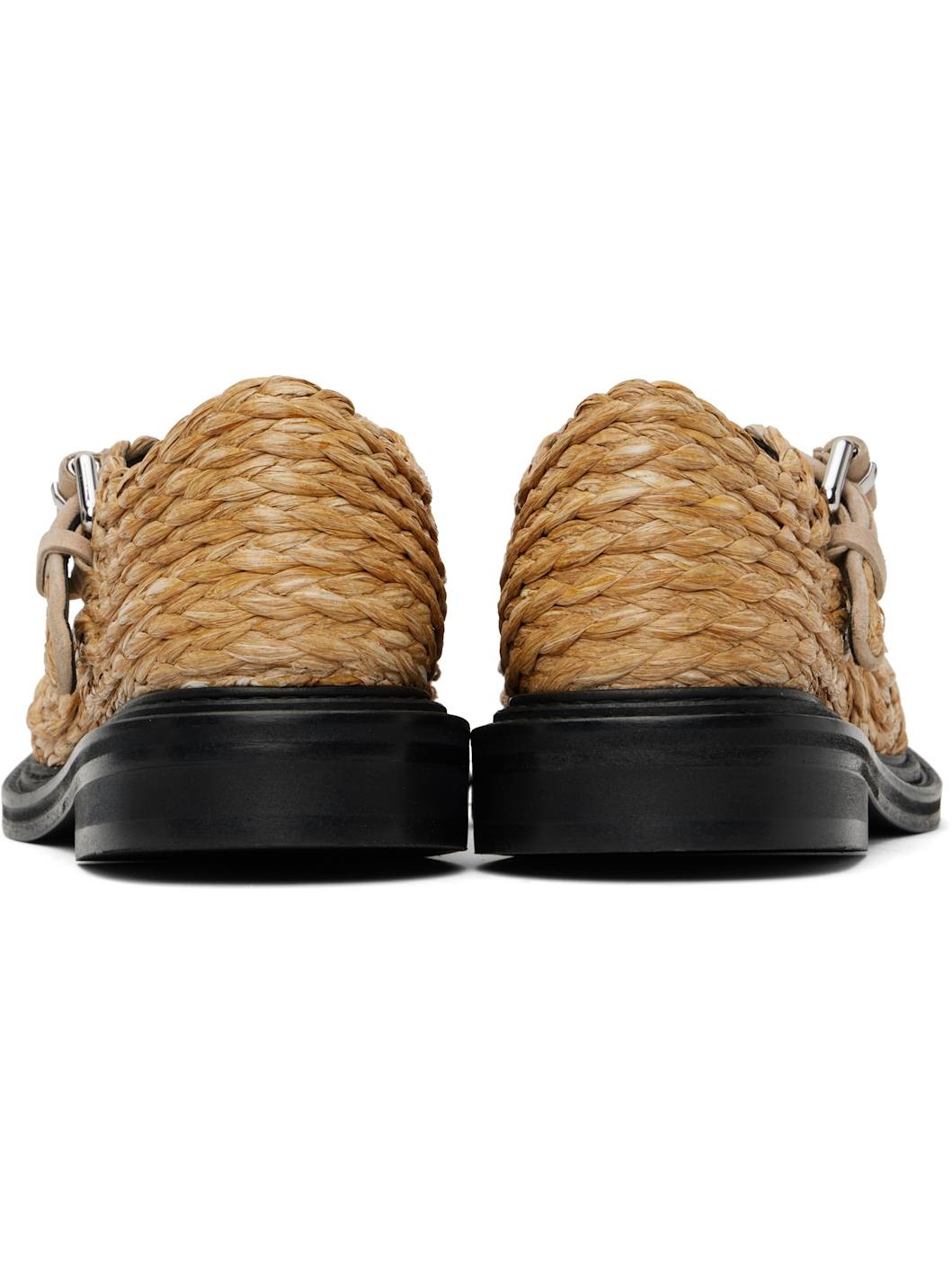 Beige Olivia Raffia Mary Jane Loafers - 2