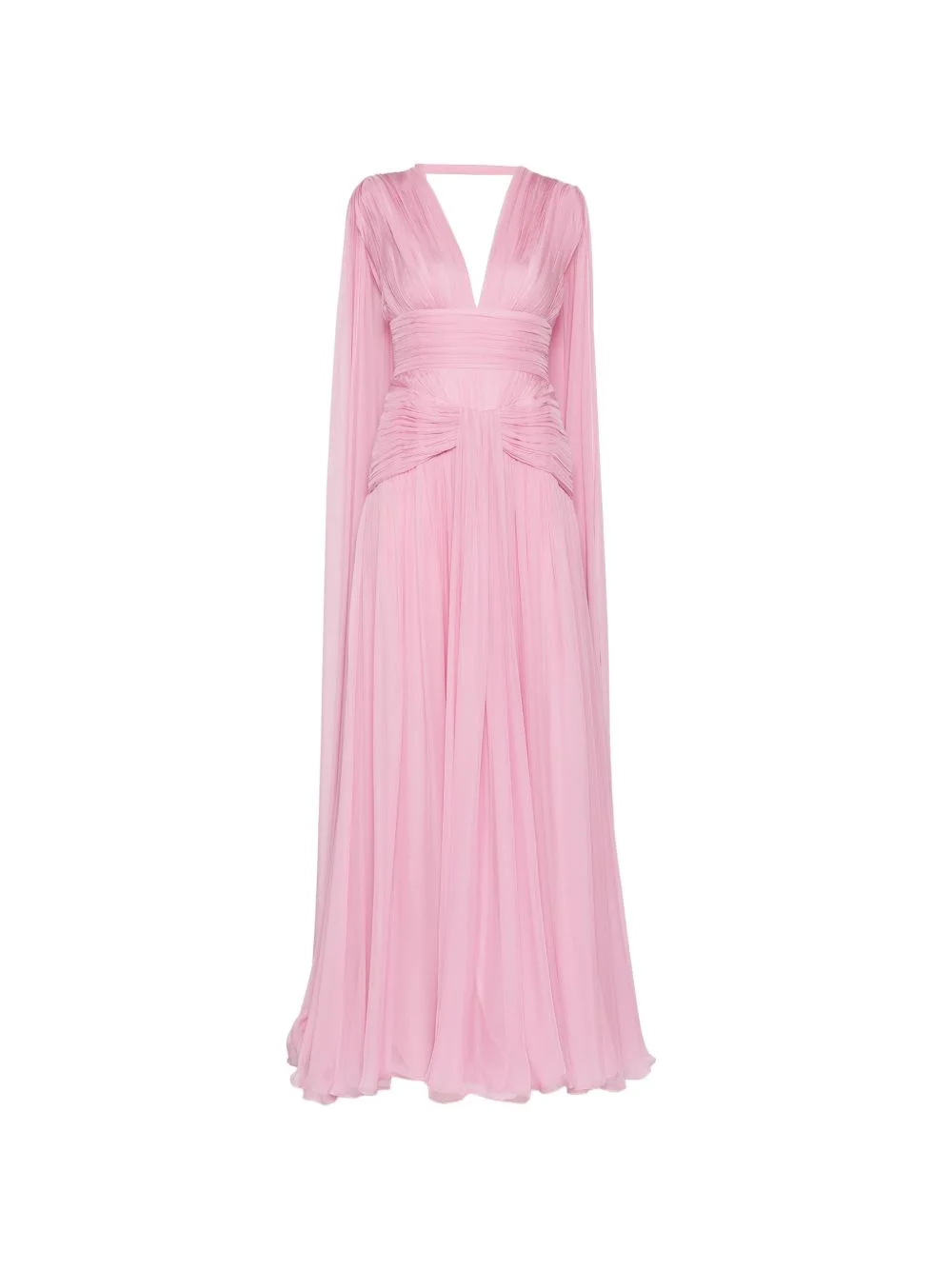 draped V-neck gown - 1