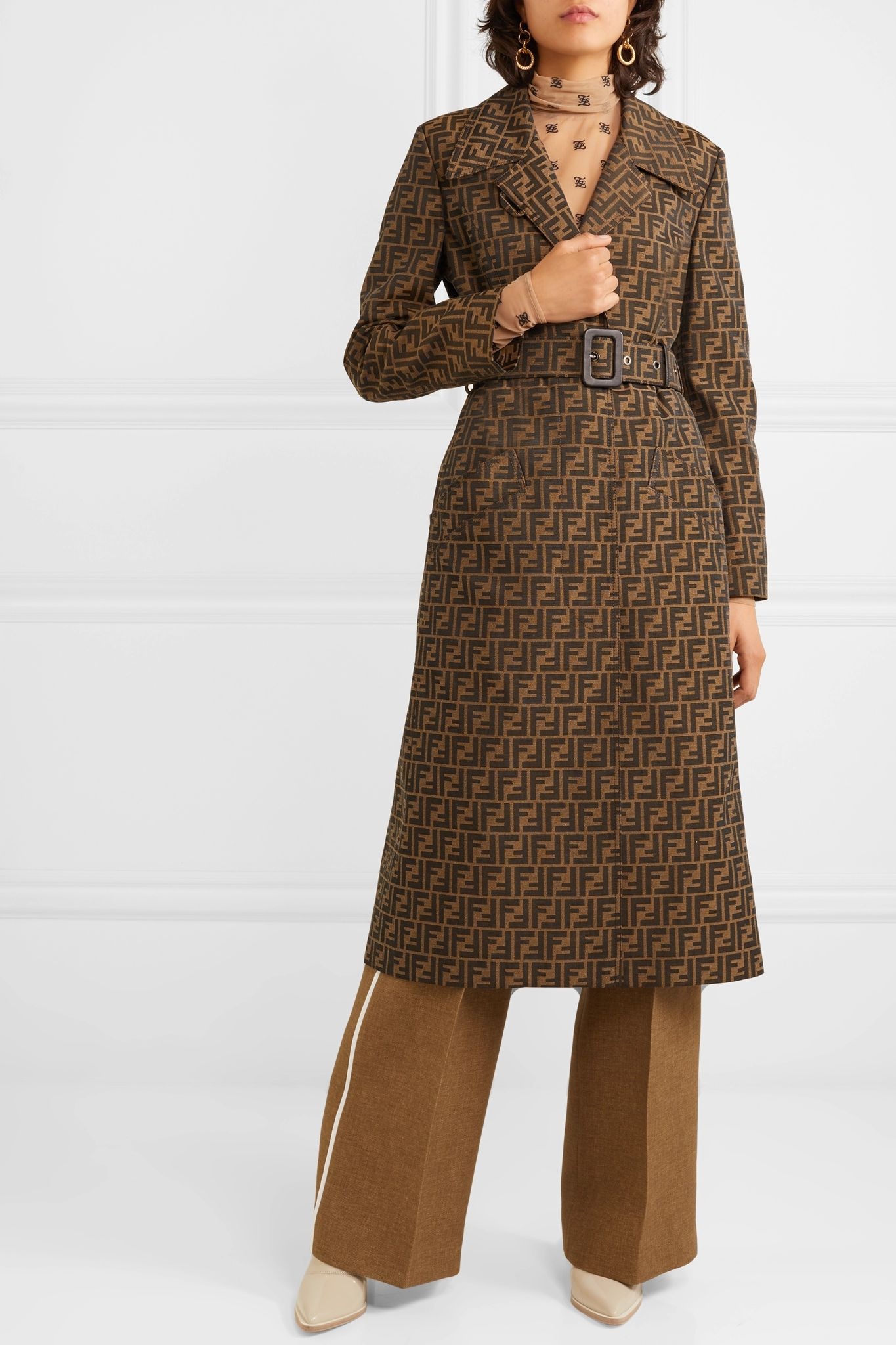 Belted jacquard coat - 3