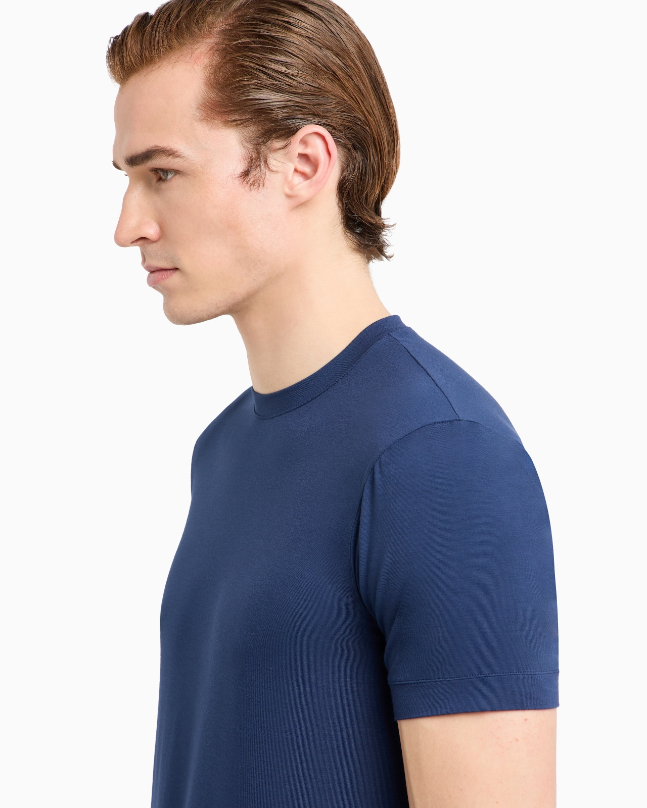 CREW-NECK LONG-SLEEVED T-SHIRT IN STRETCH VISCOSE JERSEY - 5