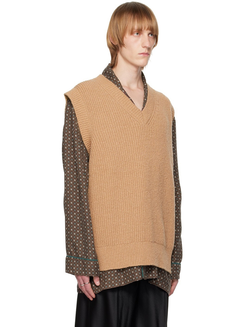 Tan V-Neck Vest 2