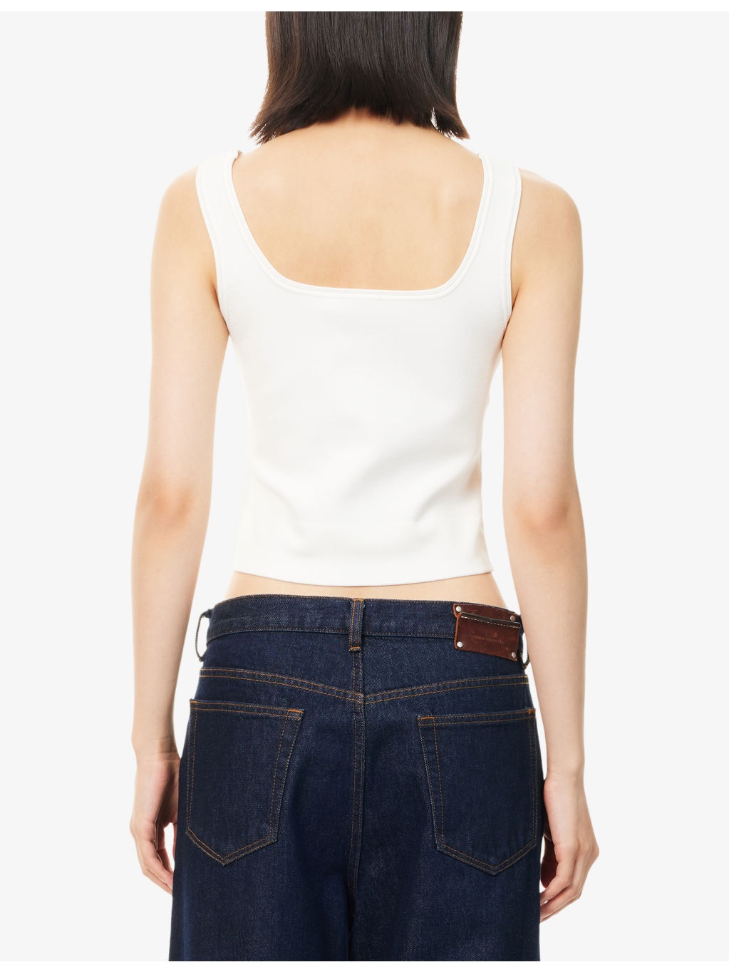 Ramaina Cropped Woven Tank Top - 4