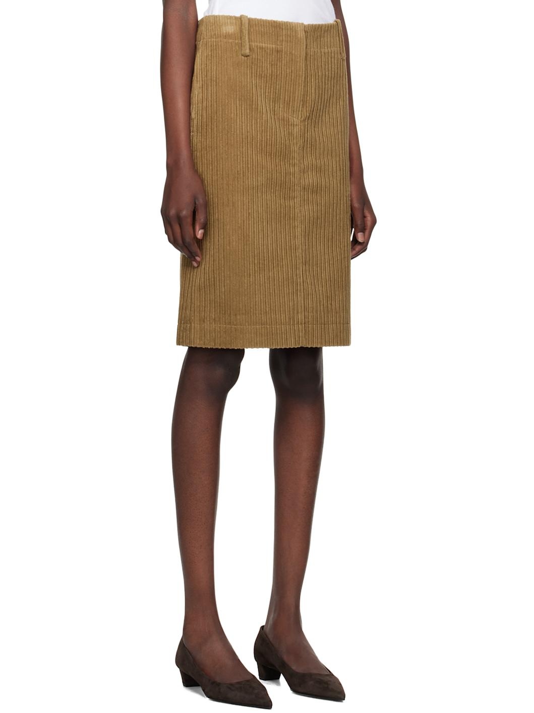 Beige H-Line Midi Skirt - 2