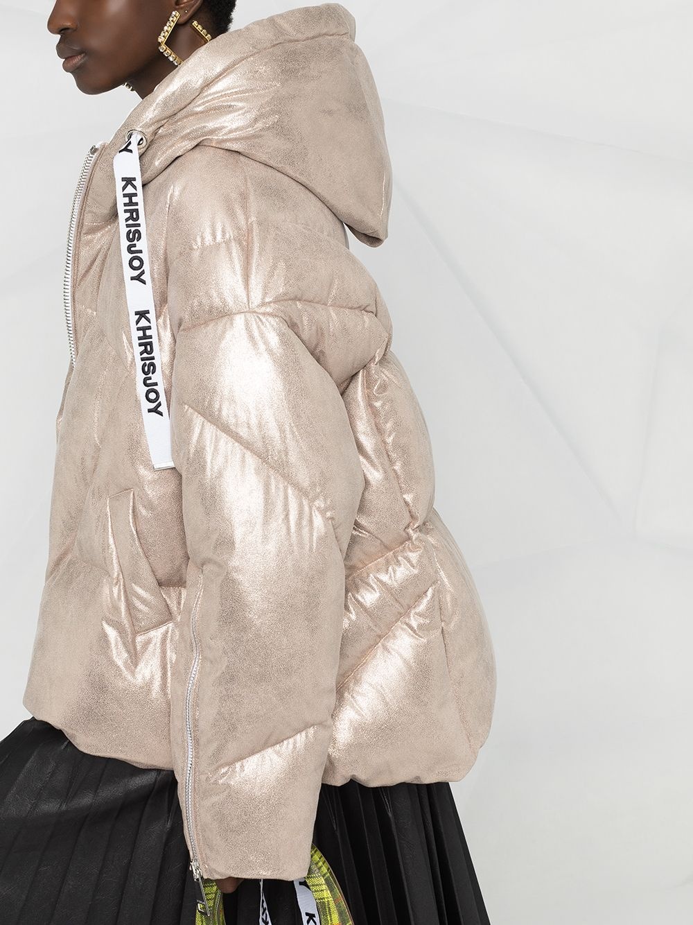 oversized metallic puffer jaccket - 3