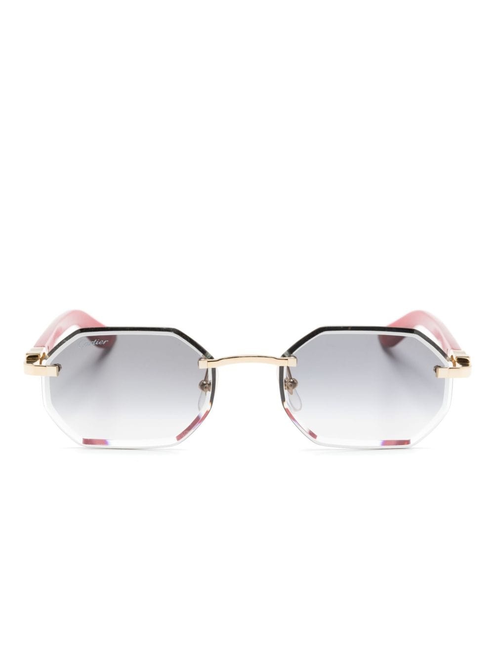 logo-plaque geometric-frame sunglasses - 1