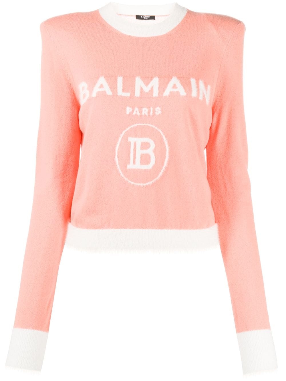 cropped fuzzy logo jumper - 1