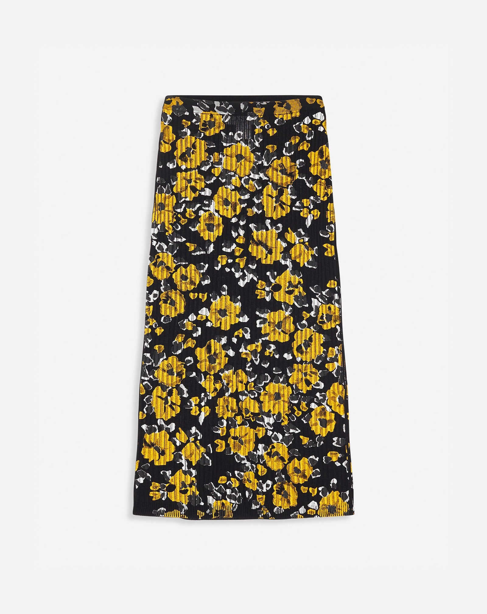 PRINTED SILK AND COTTON MIDI SKIRT - 1