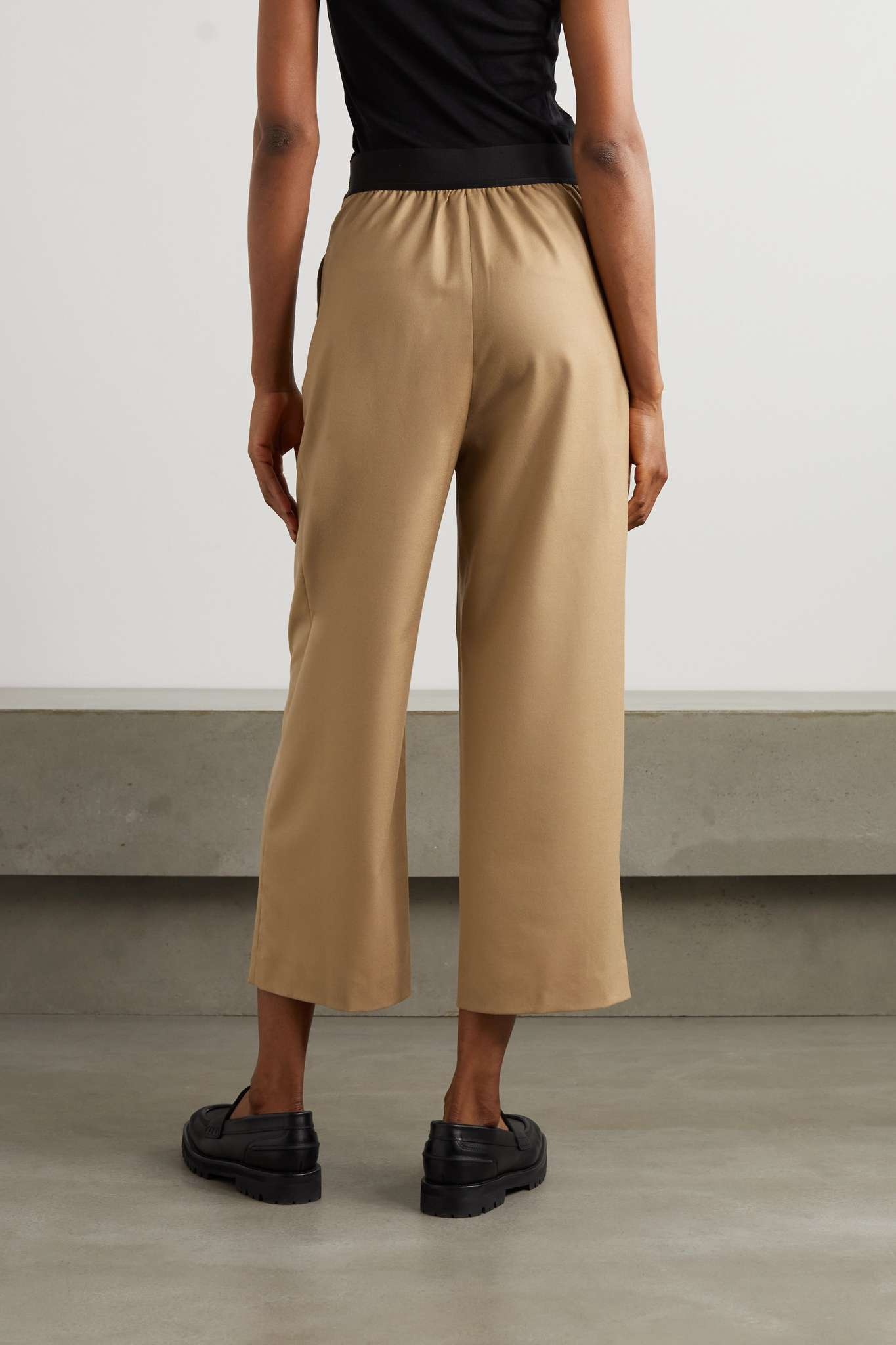 Cropped wool-twill wide-leg pants - 3