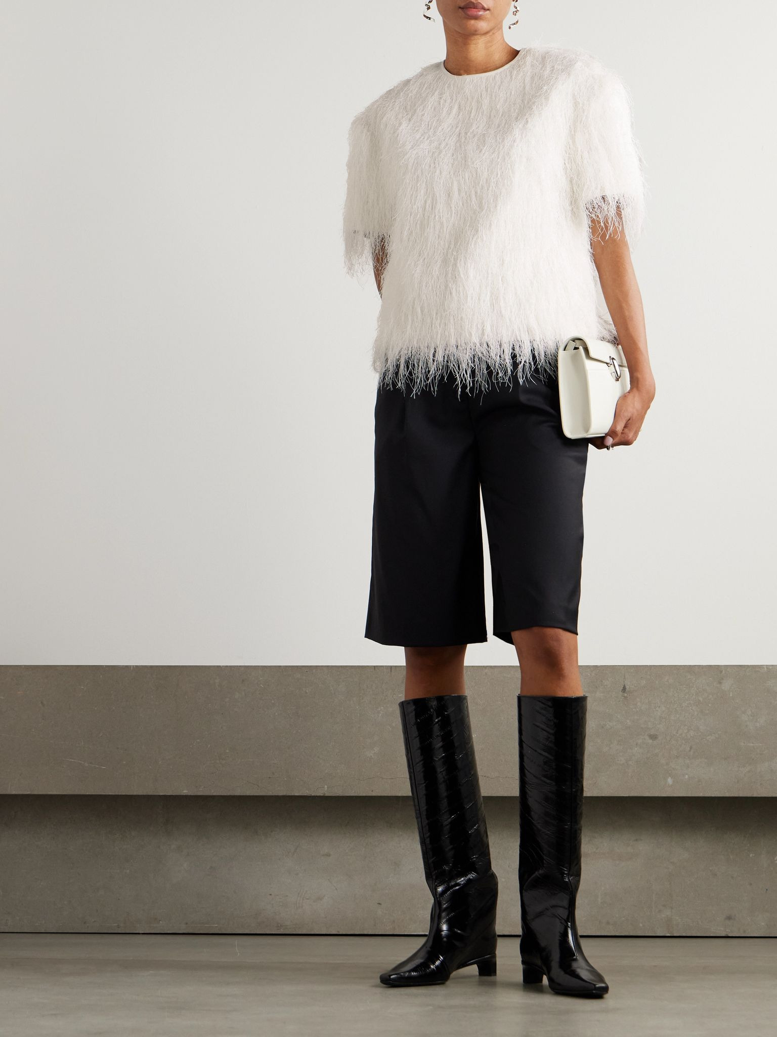 Adler pleated wool-twill shorts Black - 2