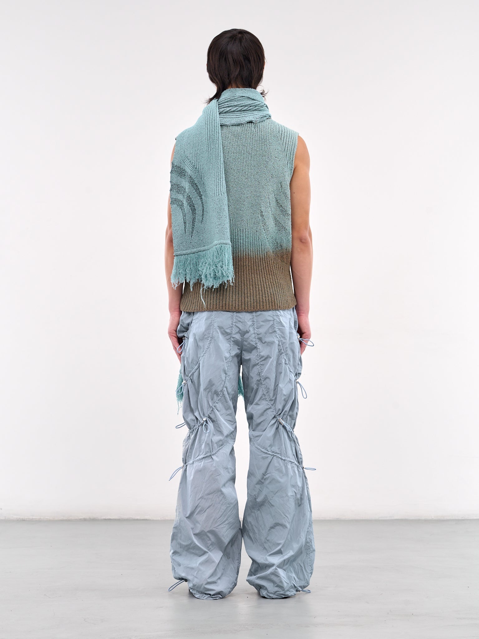 Scarf Collar Knit Sweater Vest - 3