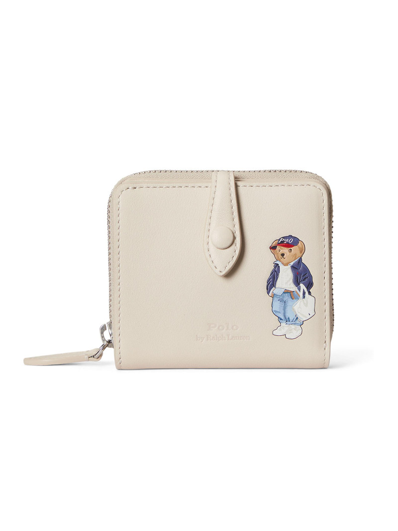 Women's Spring Bear Leather Wallet - Cream 1