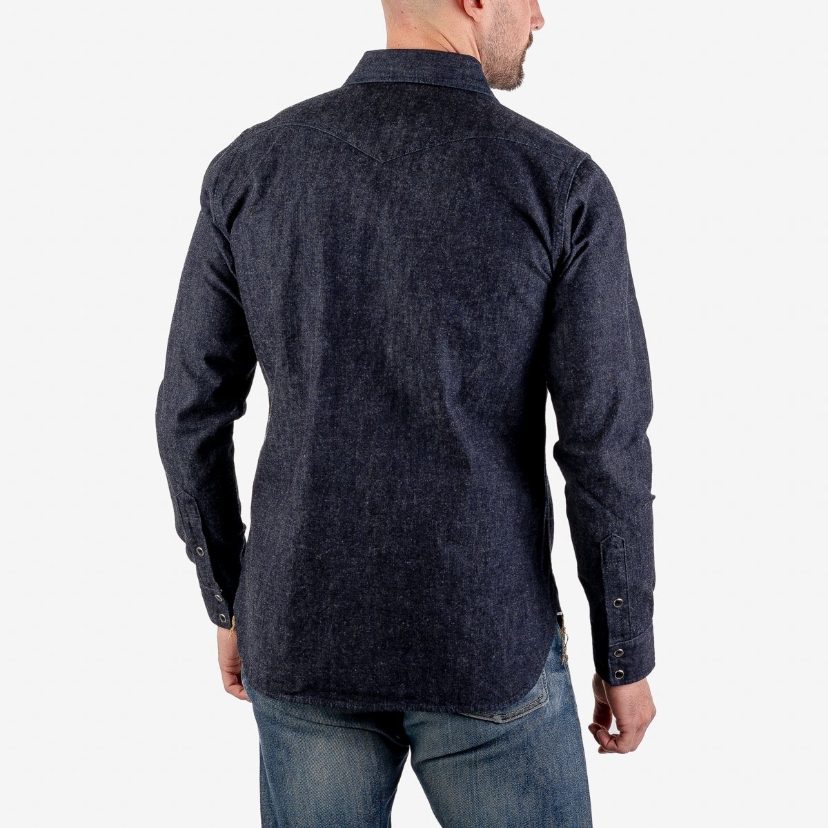 IHSH-350-IND 10oz Selvedge Denim Western Shirt - Indigo - 3