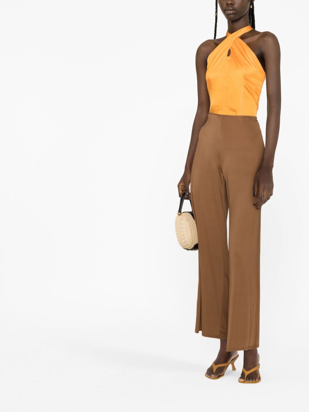 straight-leg high-waisted trousers - 3