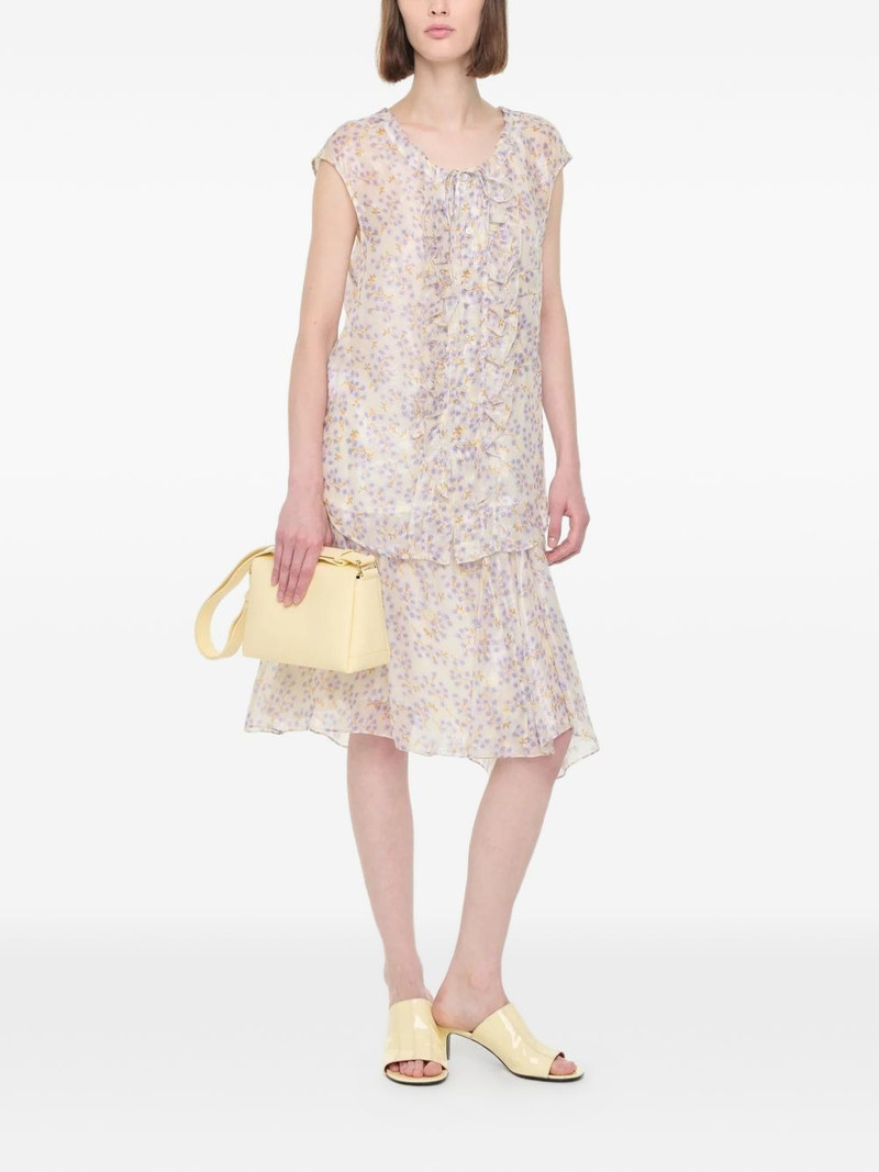 Plan C floral-print ruffled blouse outlook