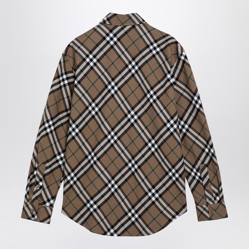 Burberry Beige Check Cotton Shirt Men - 2