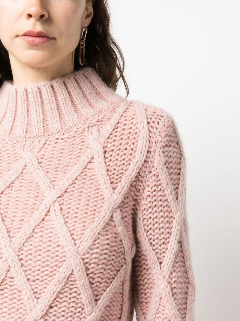 Aran-knit high-neck jumper 5