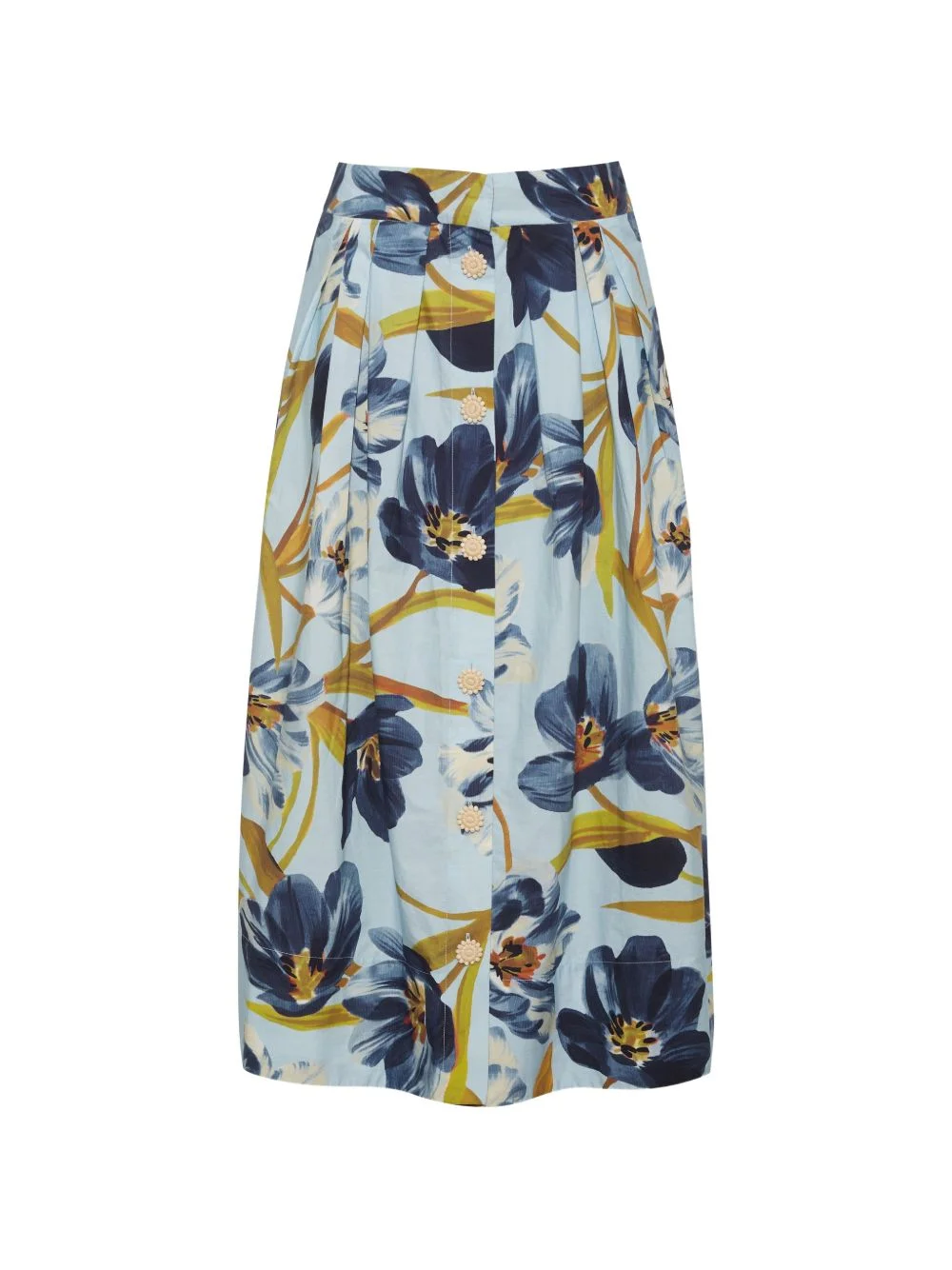 Marge buttoned floral-print midi skirt - 1