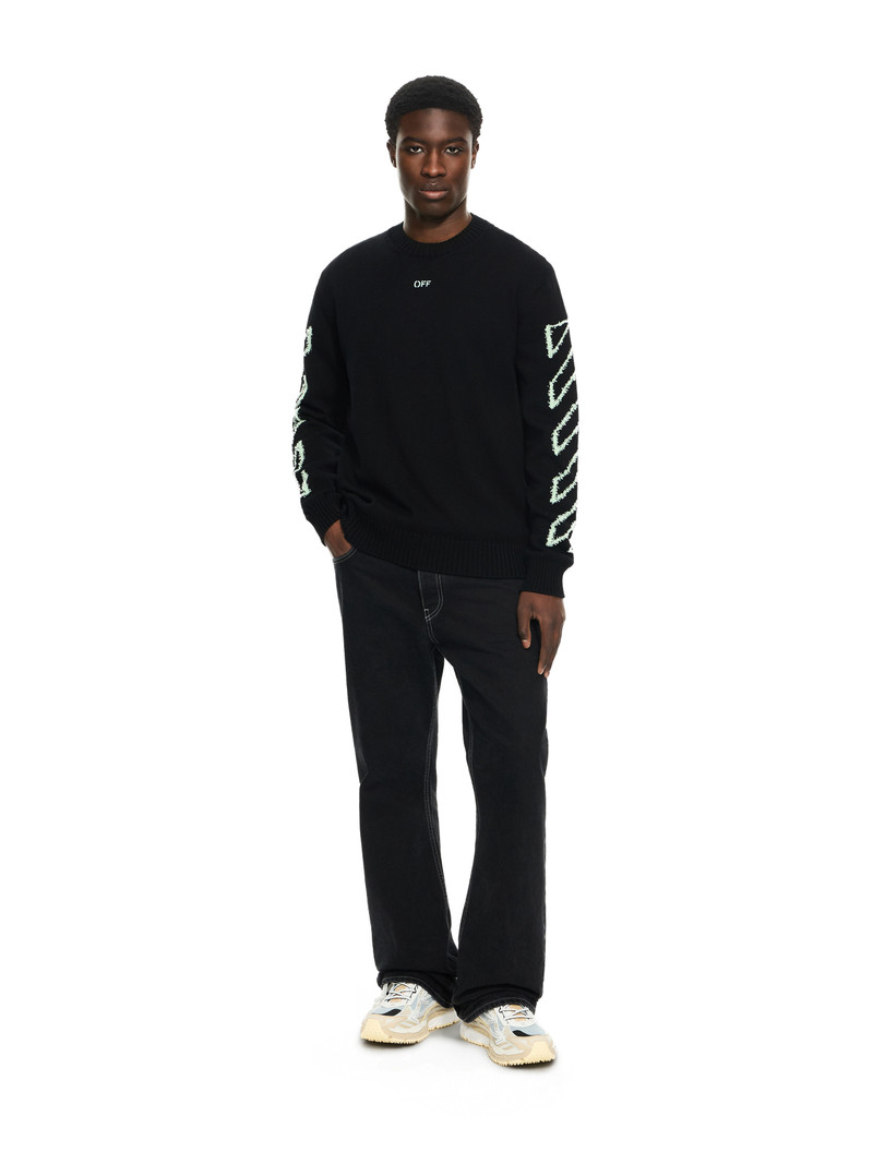 Diag Arr Fuzzy Knit Crewneck - 1