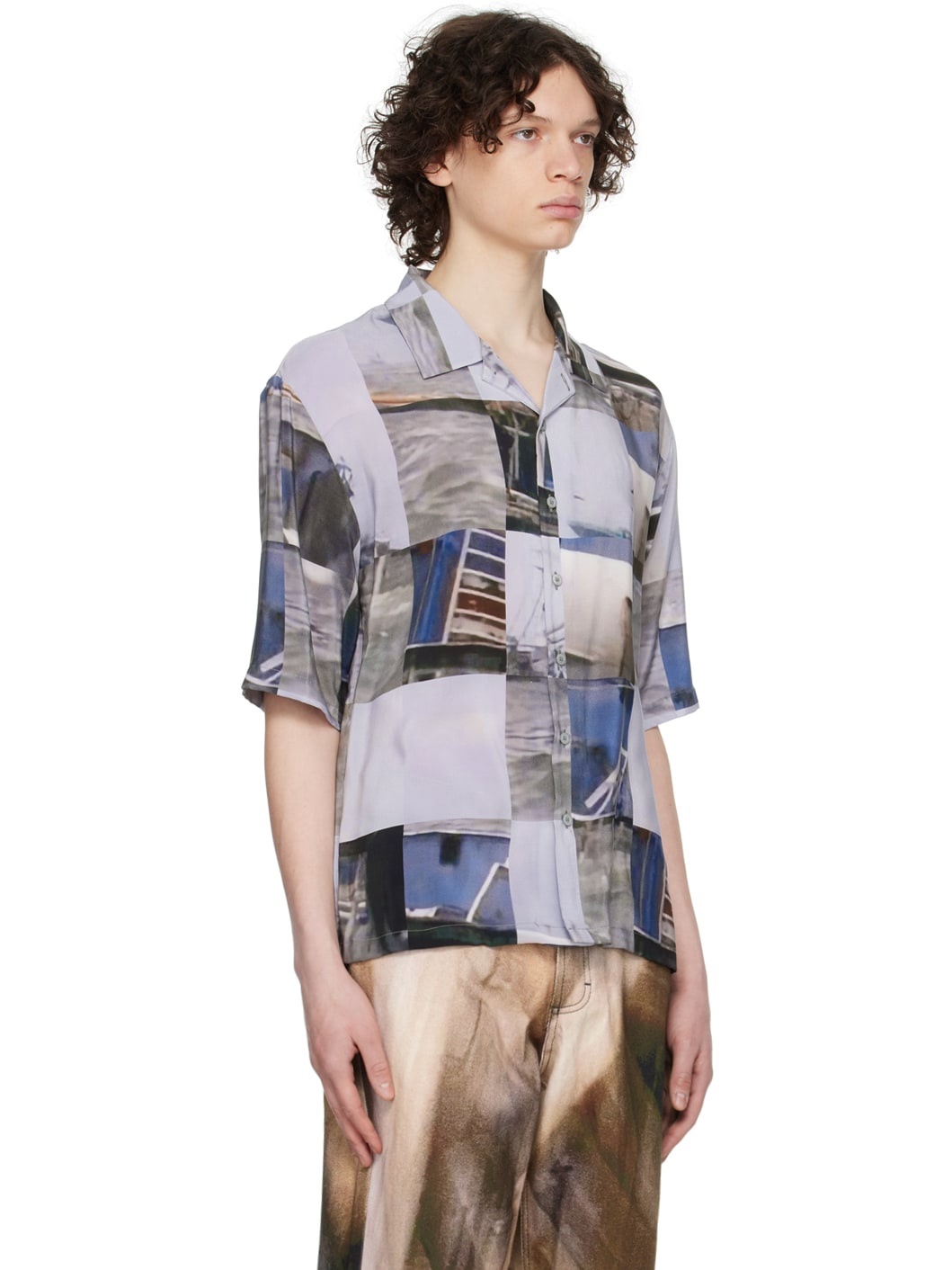 Blue Printed Shirt - 2