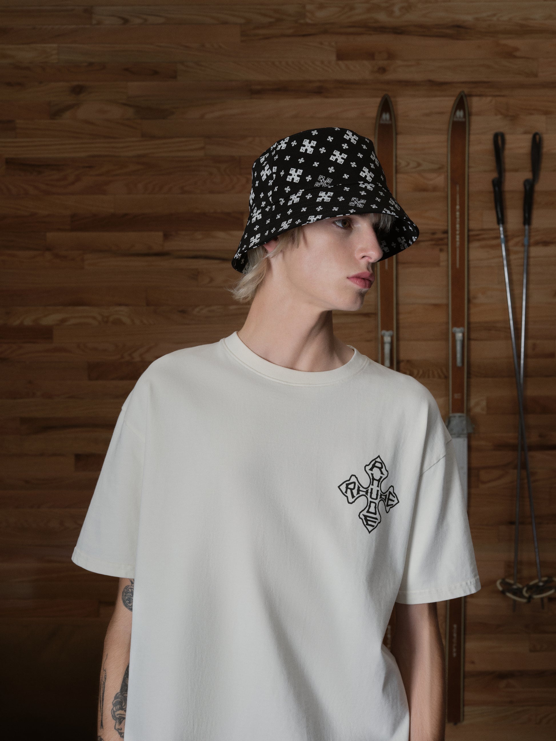 CROSS BANDANA BUCKET HAT - 4