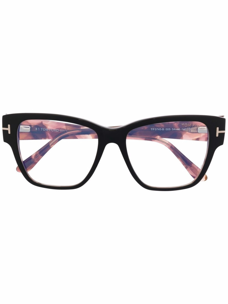 tortoise square-frame glasses 1