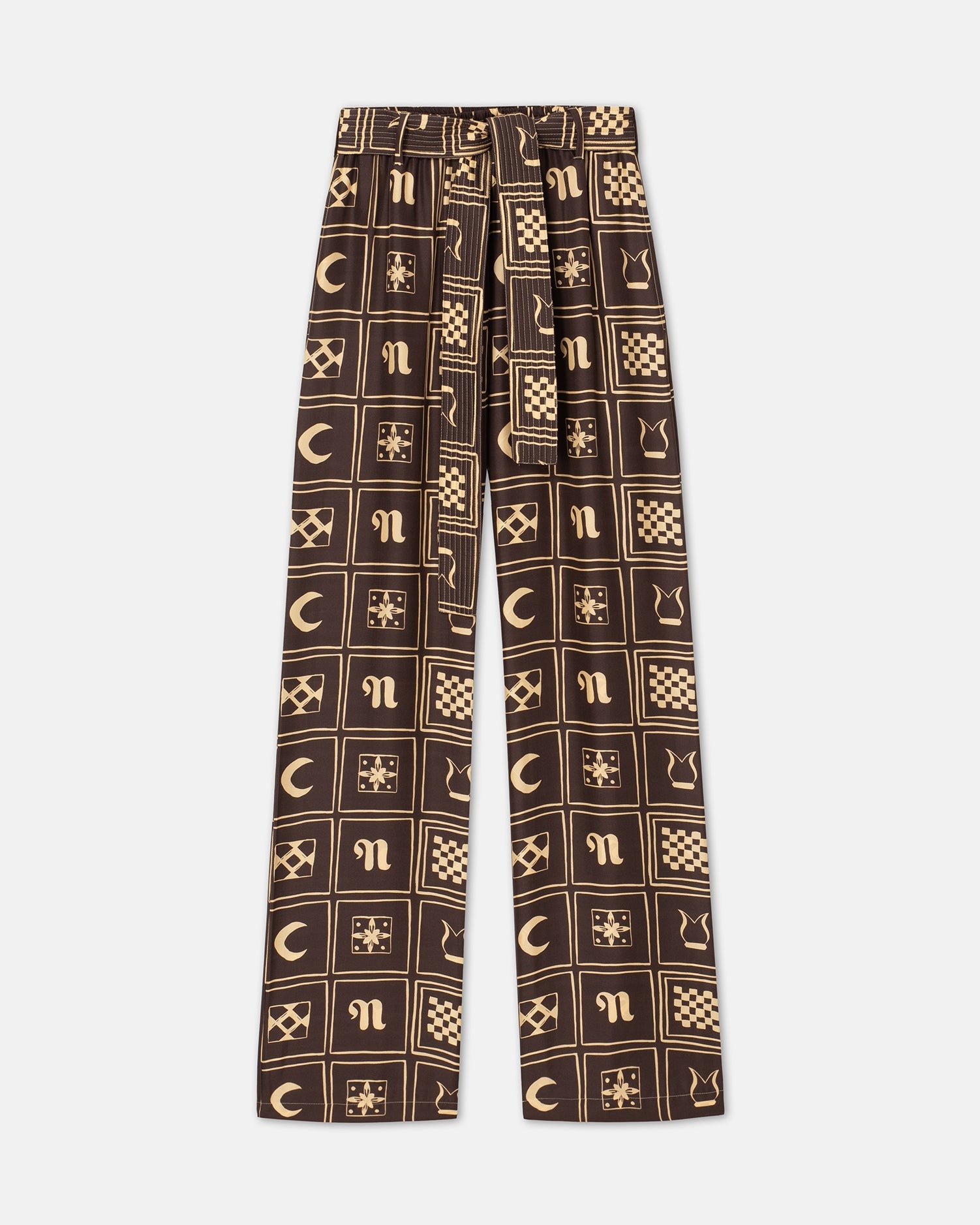 Printed Silk-Twill Pants - 4