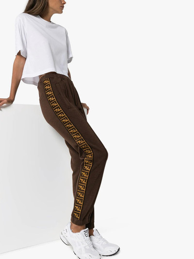 FENDI Roma logo-striped track pants outlook