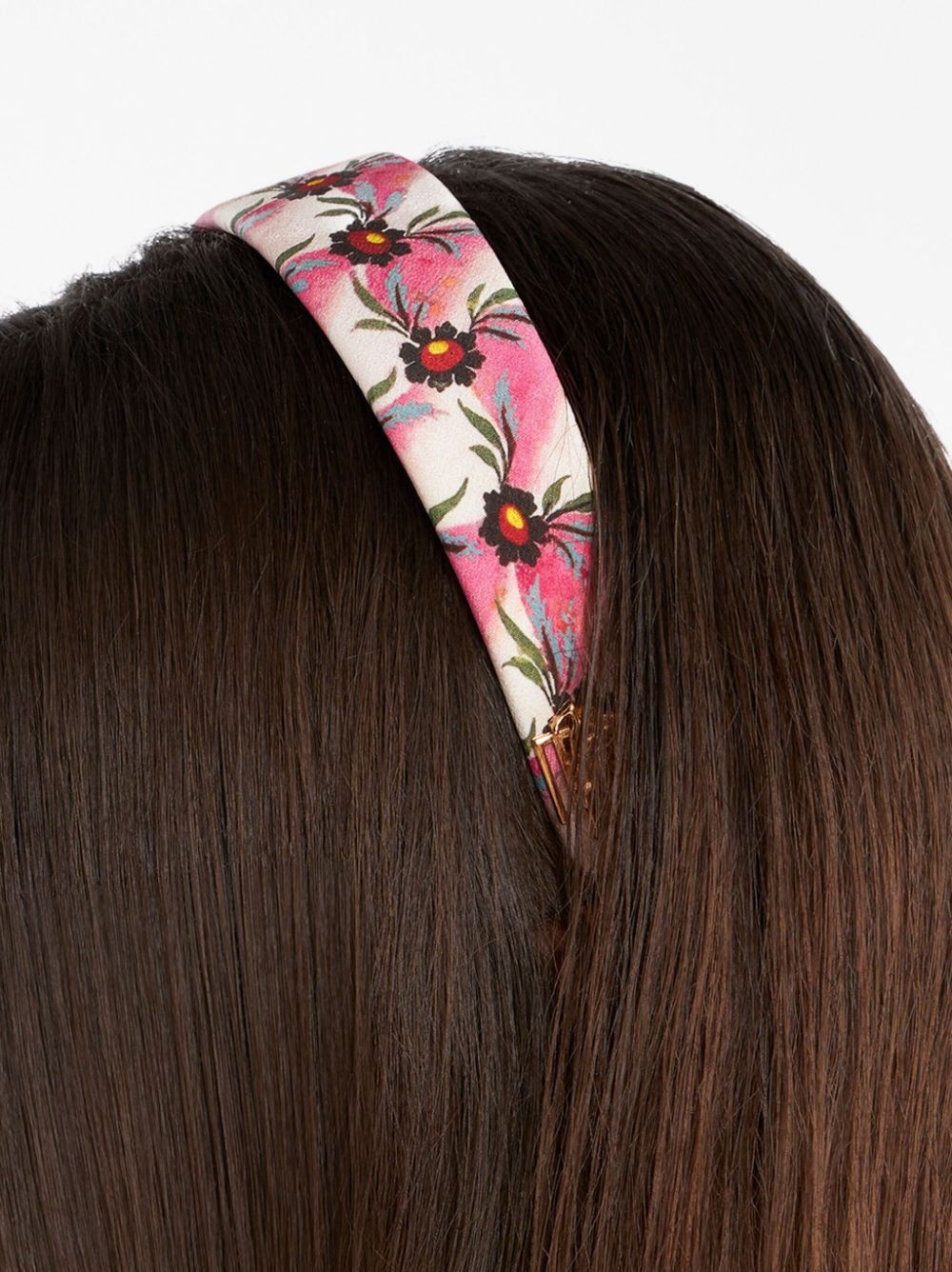 floral-print silk headband - 3