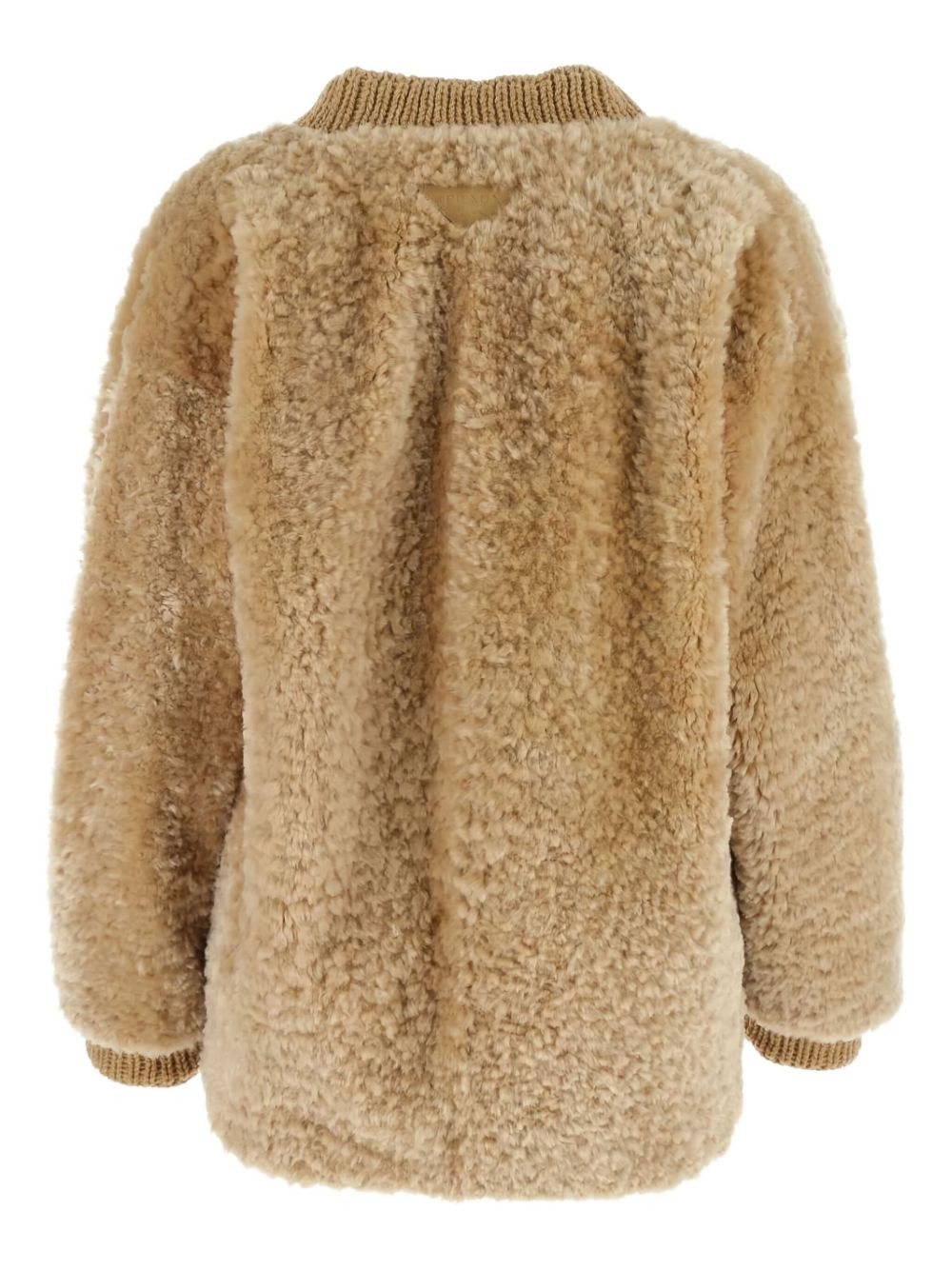 wool-blend shearling cardigan - 2