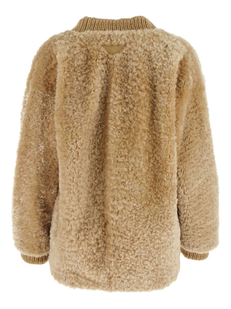 Prada wool-blend shearling cardigan outlook