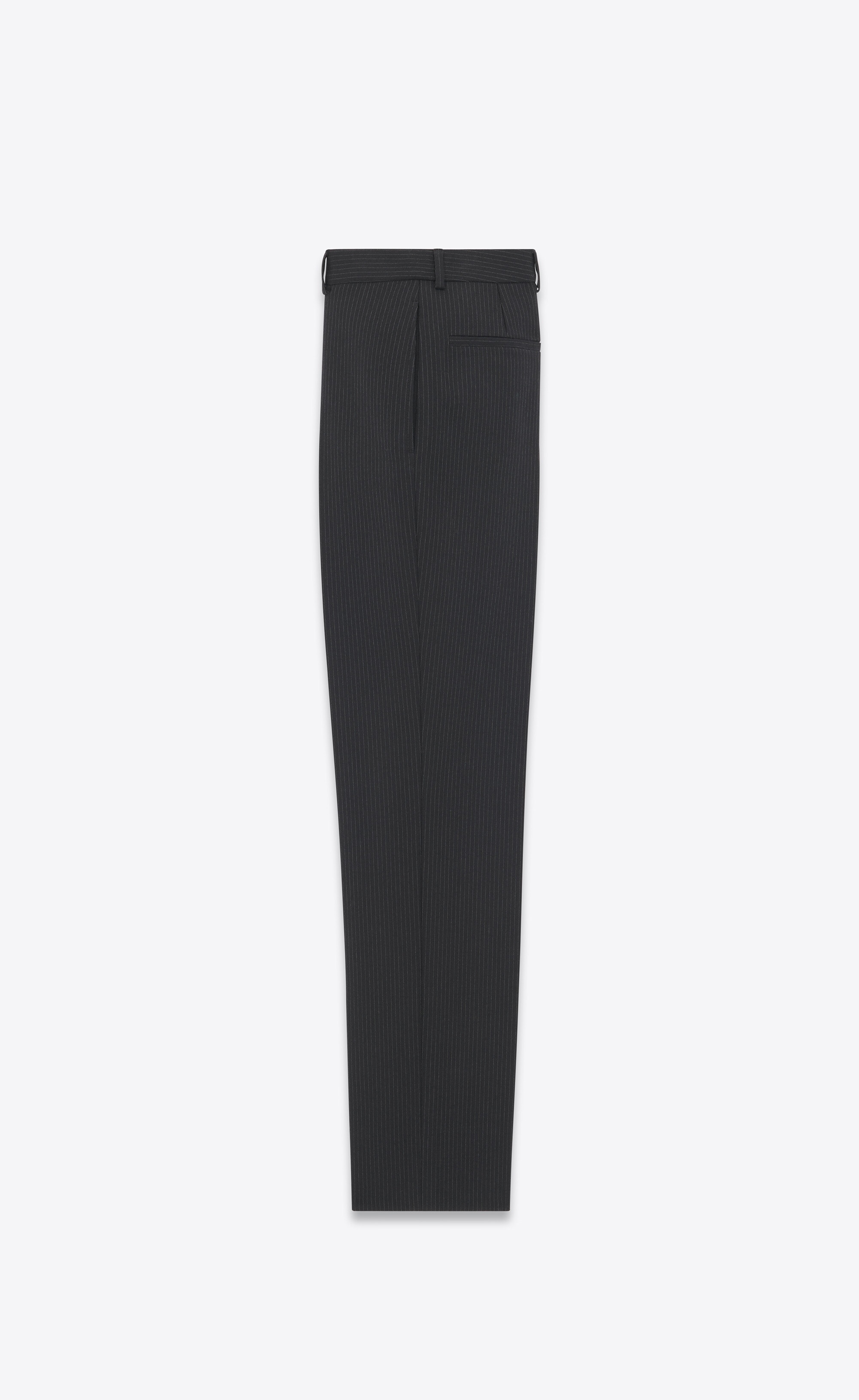 high-waisted pants in striped wool - 3