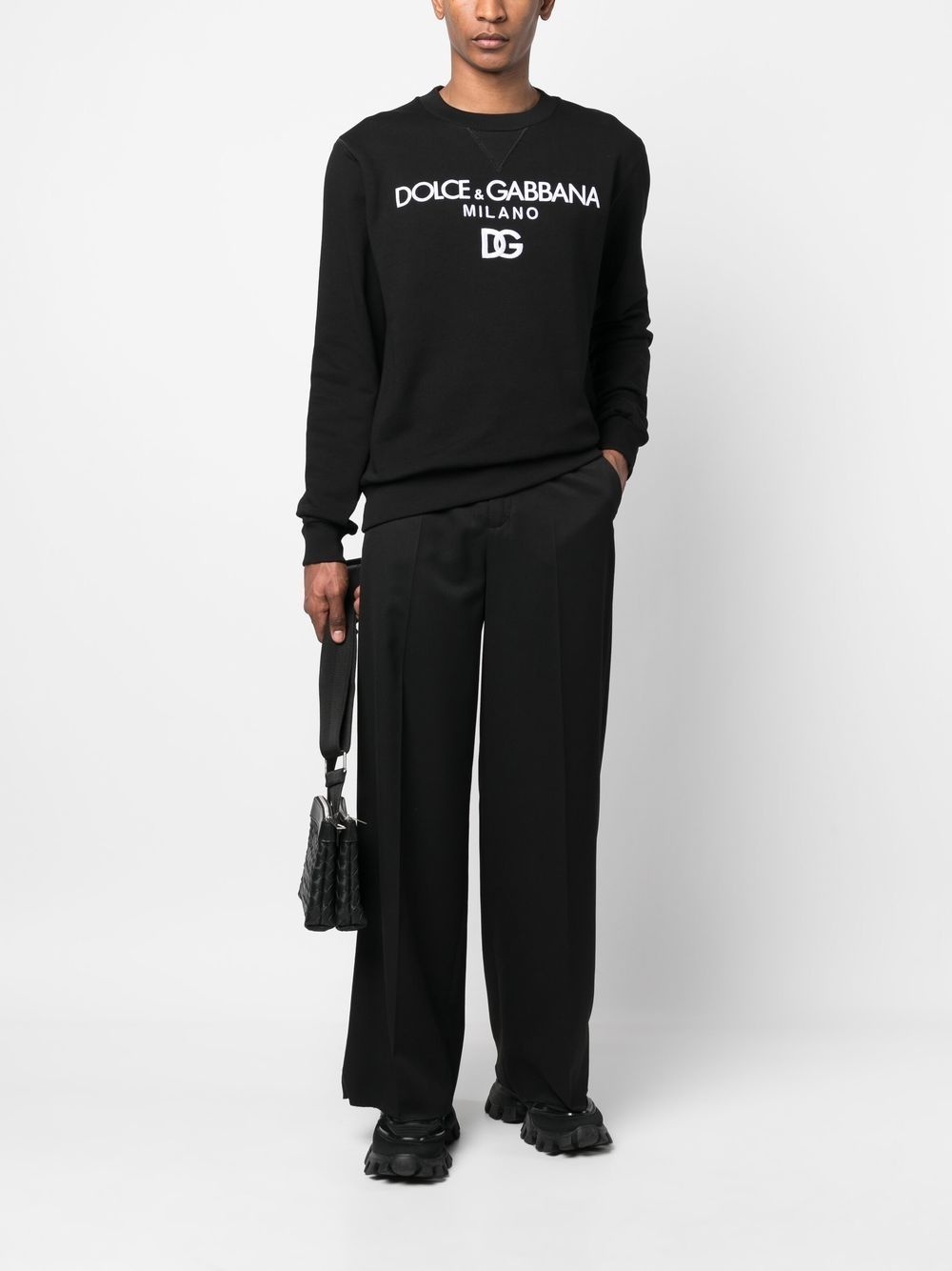 logo-embroidered cotton sweatshirt - 2