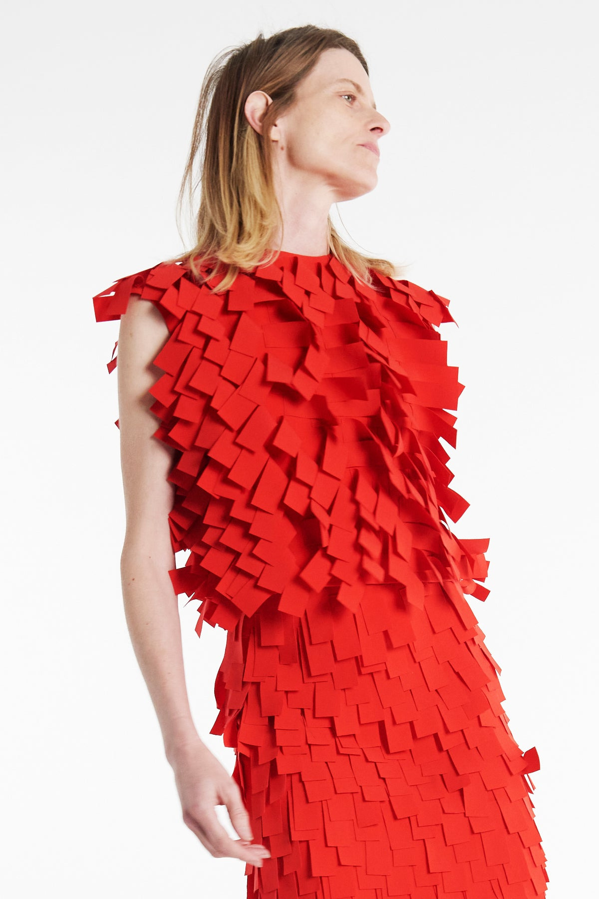TOP WITH RECTANGLE DETAIL RED - 3