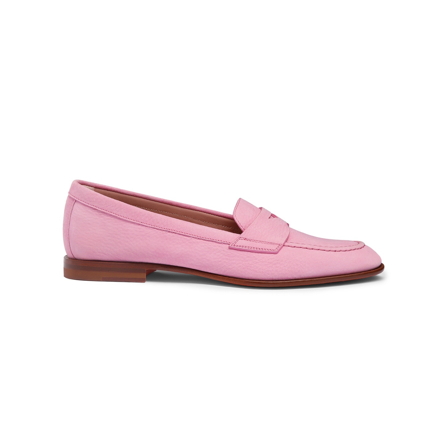 Women’s pink nubuck penny loafer - 1