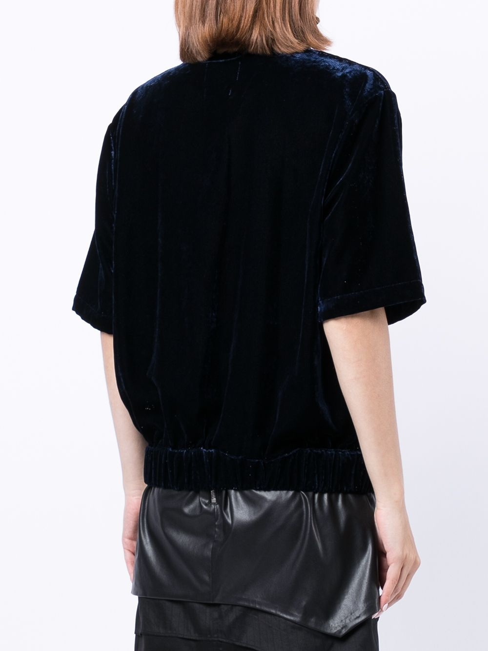 velvet-effect oversize polo shirt - 4