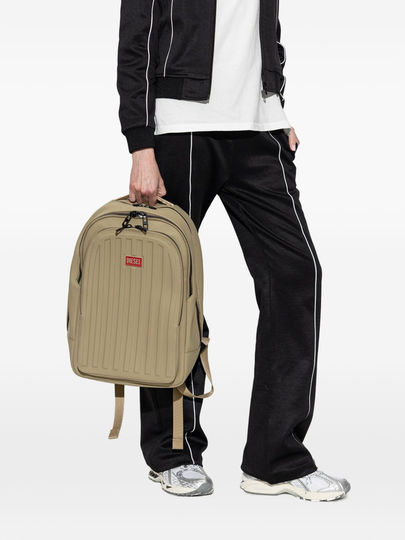 Diesel ribbed logo-plaque backpack outlook