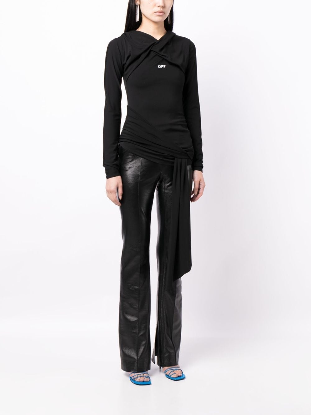Fluid Jer Twist hooded top - 3