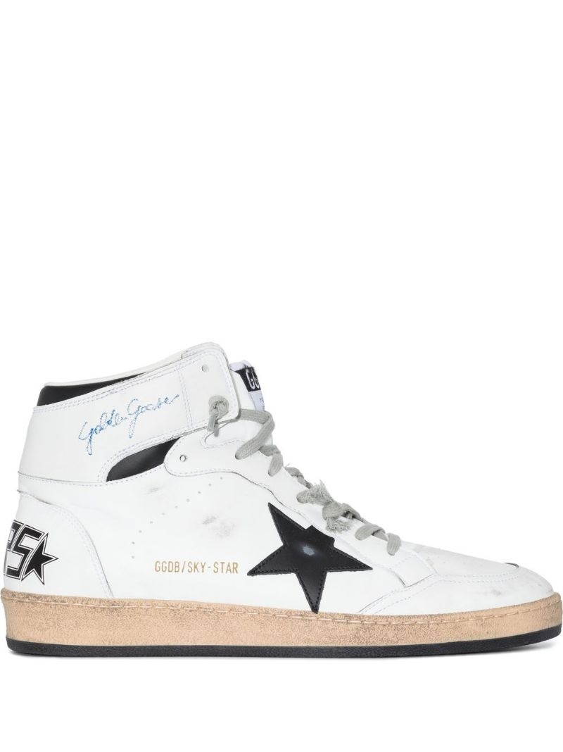 star-patch lace-up sneakers - 1