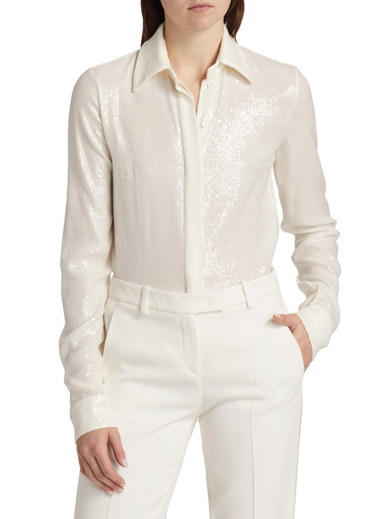 Women's Hansen Sequined Shirt - Ivory 3
