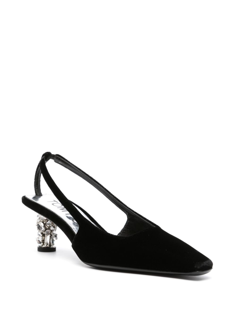 velvet slingback pumps - 2