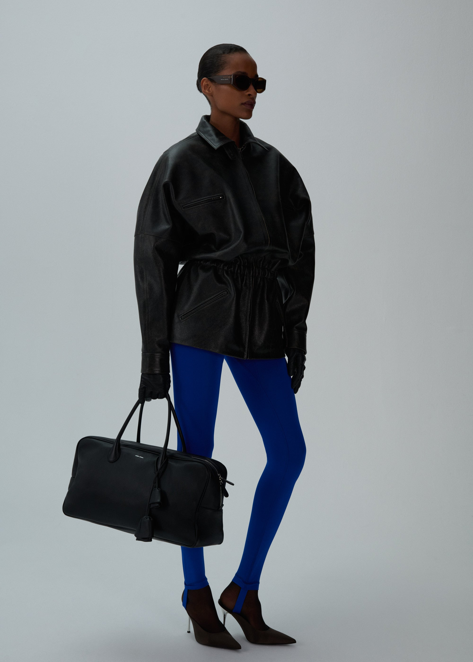 Large Brigitte bag in black leather - 7
