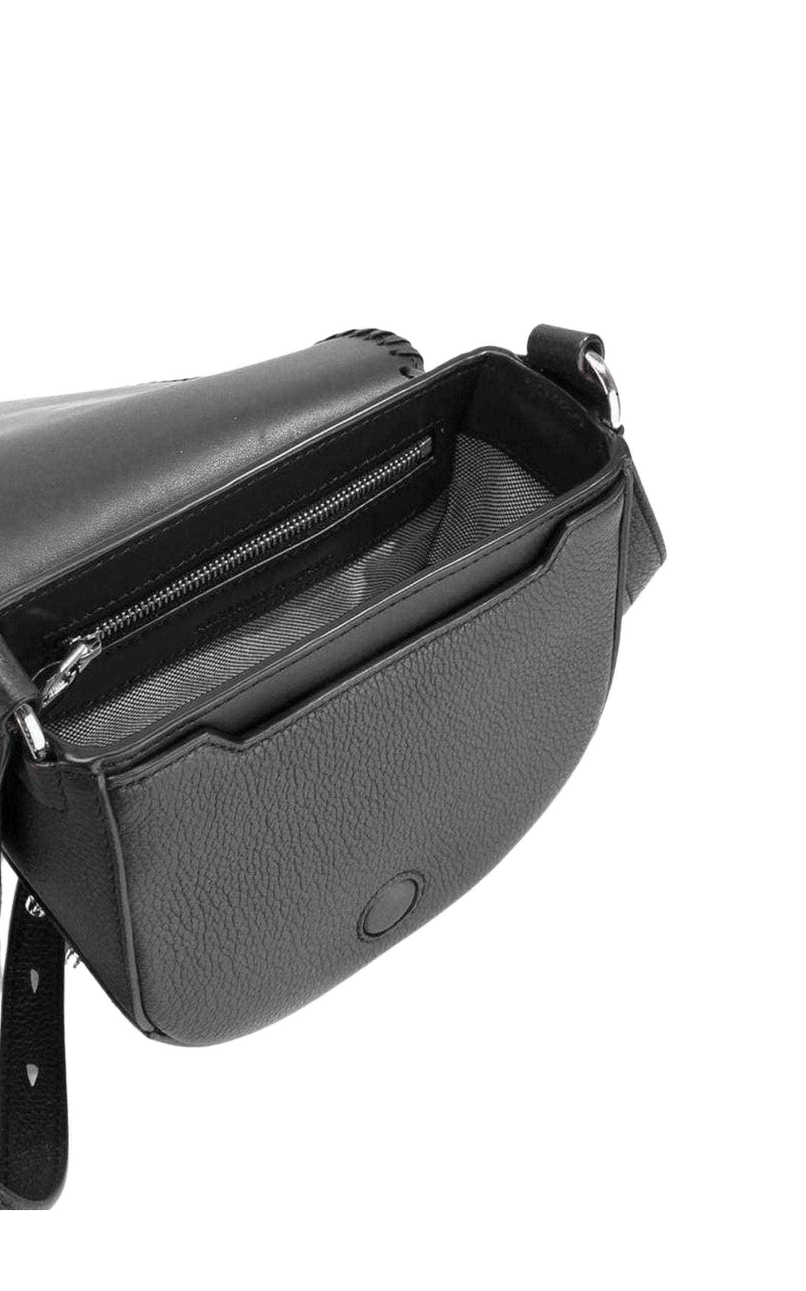 Black Leather Lia Sling Crossbody Bag - 3