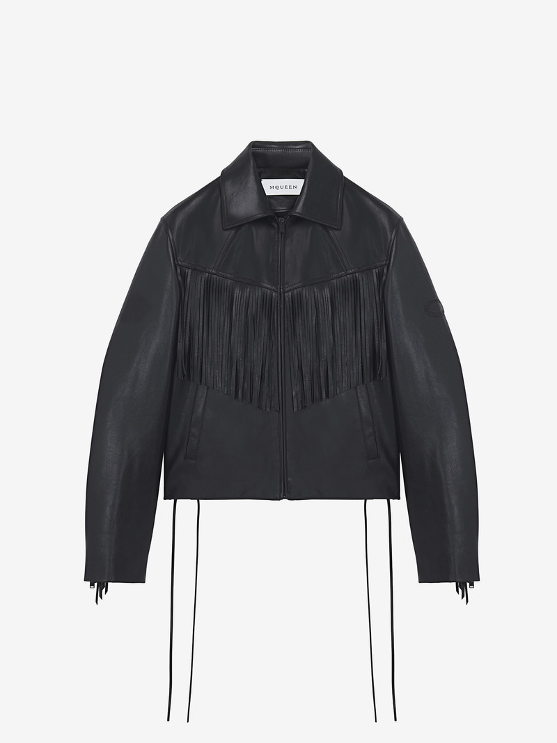 Alexander McQueen Fringe Leather Jacket outlook