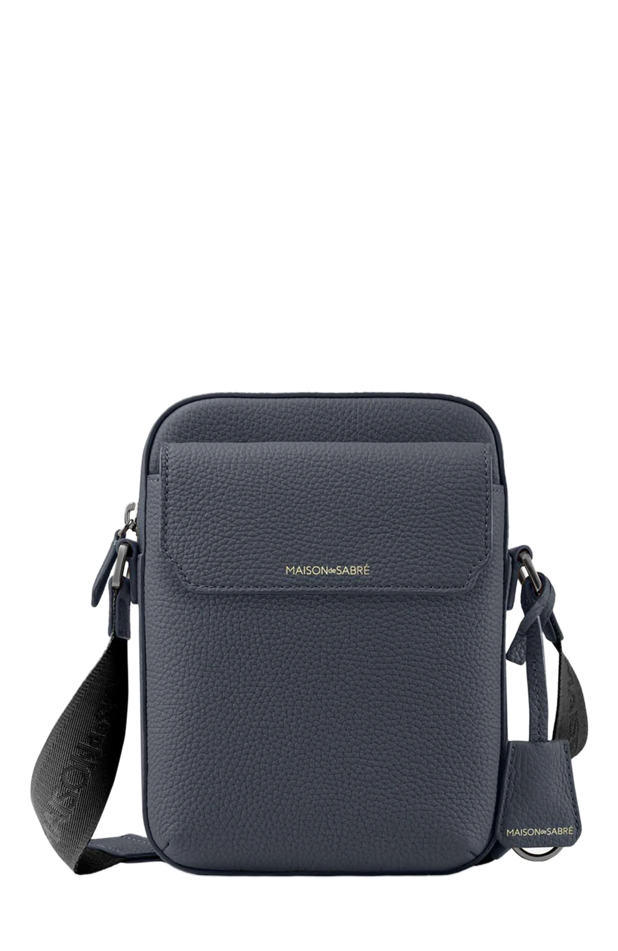 MAISON de SABRÉ Small Leather Messenger Bag in Graphite Grey at Nordstrom - 1