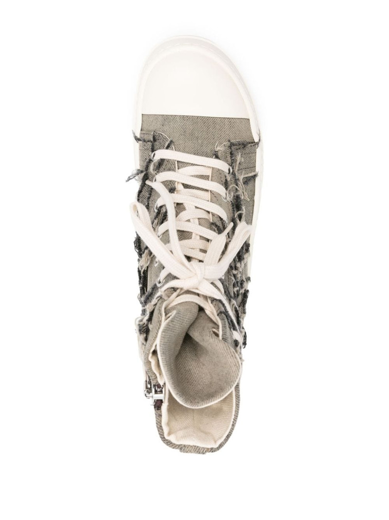 Slashed denim high-top sneakers 4
