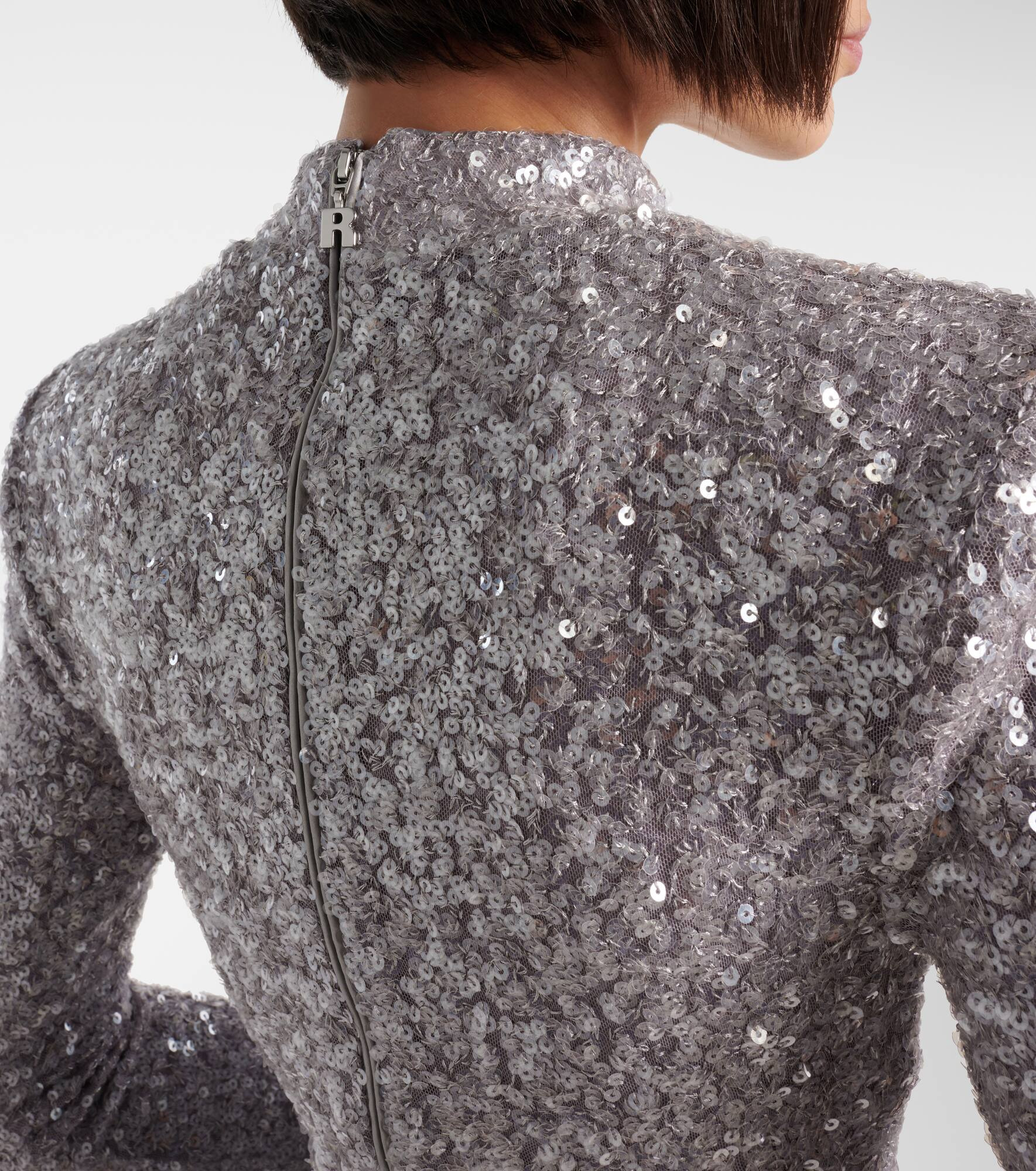 Sequined asymmetric midi dress - 6