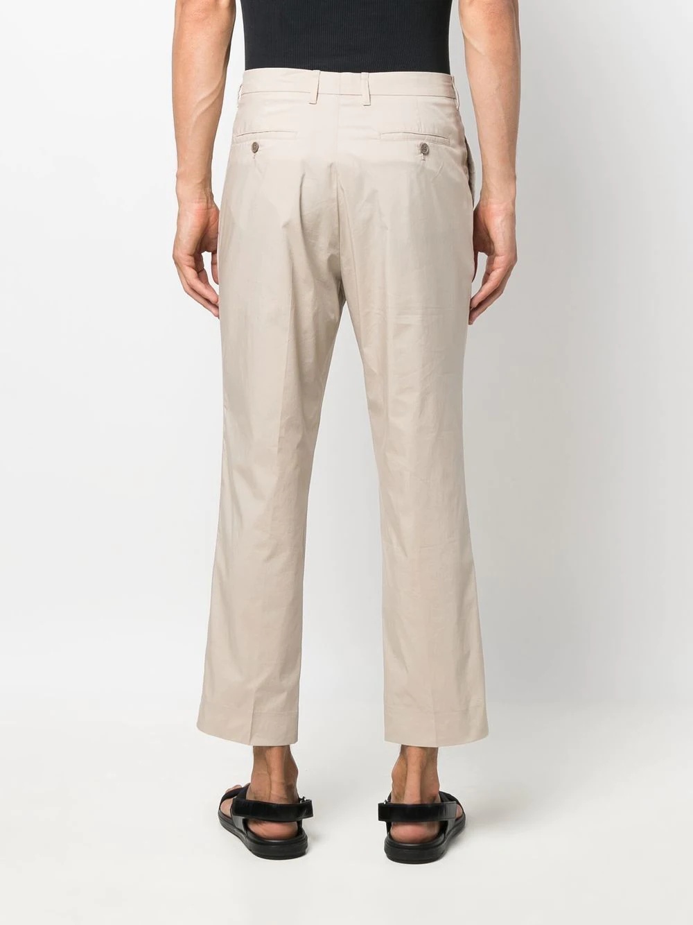 pleated cropped chino trousers - 4